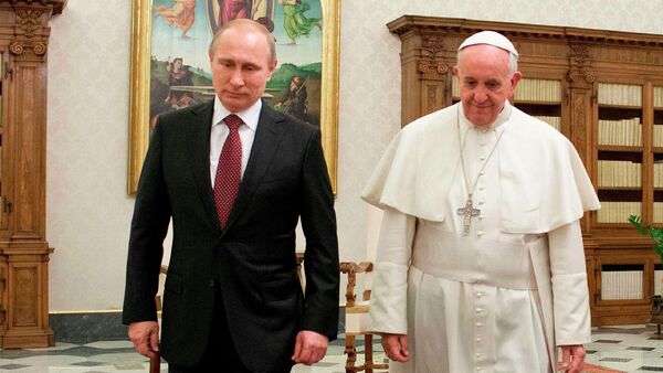 Владимир Путин и папа Фрања у Ватикану, 25. новембра 2013. - Sputnik Србија