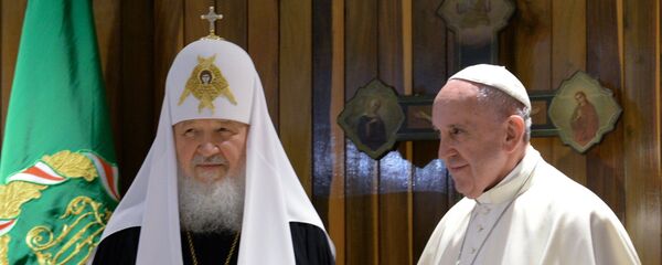 Patrijarh Moskovski i sve Rusije Kiril i papa Franja Patrijarh Moskovski i sve Rusije Kiril i papa Franja - Sputnik Srbija