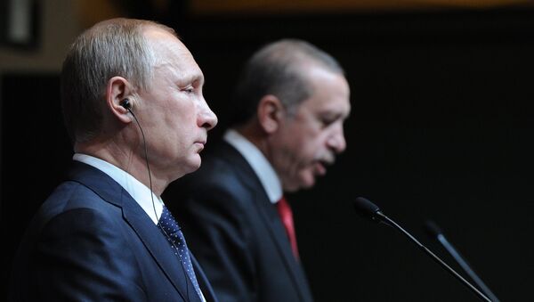 Председник Турске Реџеп Тајип Ердоган и председник Русије Владимир Путин - Sputnik Србија