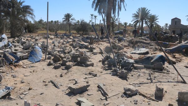 Mesto napada američkih aviona na kamp DAEŠ-a u Sabarti, Libija. - Sputnik Srbija