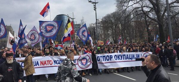 Анти НАТО протест у Београду Анти НАТО протест у Београду - Sputnik Србија