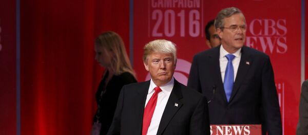 Председнички кандидати Доналд Трамп и Џеб Буш Председнички кандидати Доналд Трамп и Џеб Буш - Sputnik Србија