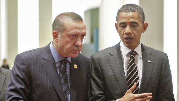 Председник Турске Реџеп Тајип Ердоган и председник САД Барак Обама - Sputnik Србија