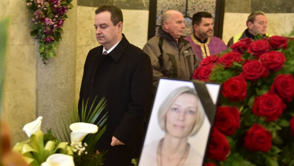 Ministar spoljnih poslova Ivica Dačić na sahrani Slađane Stanković, nastradale u Libiji - Sputnik Srbija