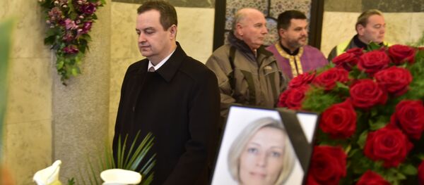 Ministar spoljnih poslova Ivica Dačić na sahrani Slađane Stanković, nastradale u Libiji - Sputnik Srbija