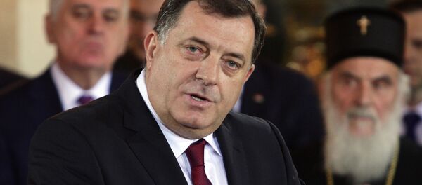 Milorad Dodik govori na svečanom prijemu povodom Dana Republike Srpske u Beogradu. - Sputnik Srbija