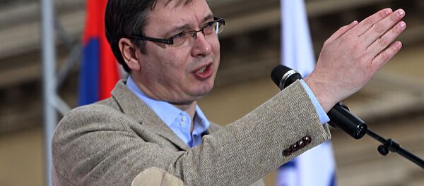 Председник СНС Александар Вучић на предизборном митингу у Сремској Митровици - Sputnik Србија