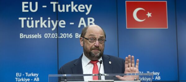 Председник ЕП Мартин Шулц  на Самиту ЕУ-Турска у Бриселу - Sputnik Србија