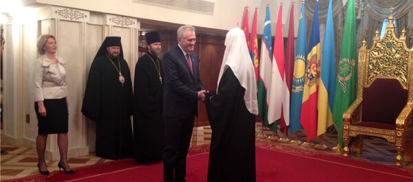 Сусрет патријарха московског и целе Русије Кирила и председника Србије Томислава Николића Сусрет патријарха московског и целе Русије Кирила и председника Србије Томислава Николића - Sputnik Србија