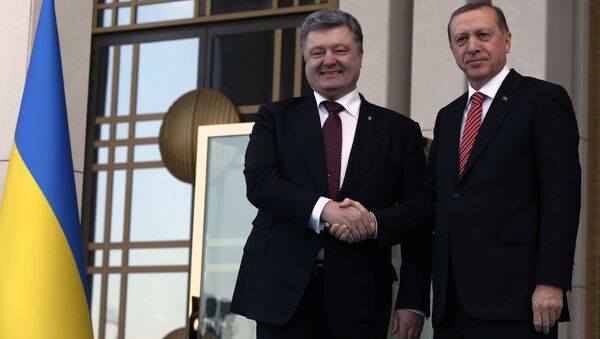Украјински председник Петро Потошенко и турски председник Реџеп Тајип Ердоган - Sputnik Србија