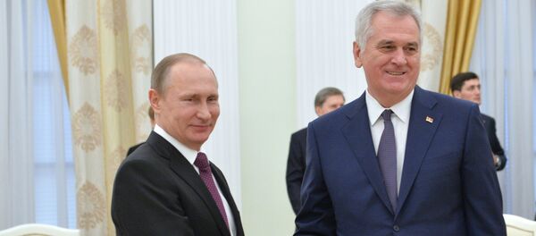 Председник Русије Владимир Путин и председник Србије Томислав Николић у Кремљу Председник Русије Владимир Путин и председник Србије Томислав Николић у Кремљу - Sputnik Србија