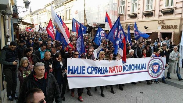 Zavetnici, anti - NATO protest u Novom Sadu - Sputnik Srbija
