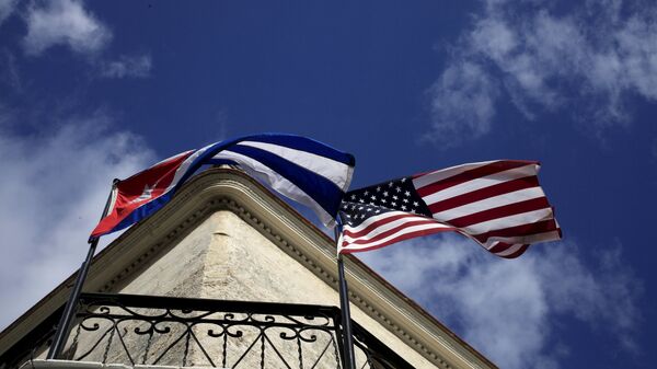 Zastave Kube i Amerike - Sputnik Srbija