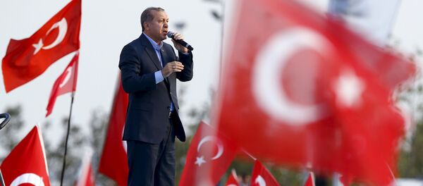 Председник Турске Реџеп Тајип Ердоган током говора у Истанбулу - Sputnik Србија