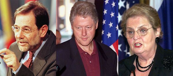 Хавијер Солана, Бил Клинтон и Медлин Олбрајт Хавијер Солана, Бил Клинтон и Медлин Олбрајт - Sputnik Србија