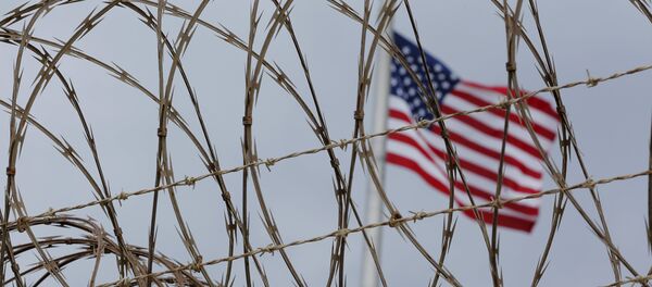 Застава САД у бодљиковој жици Застава САД у бодљиковој жици - Sputnik Србија