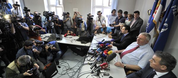 Vojislav Šešelj na konferenciji za novinare SRS Vojislav Šešelj na konferenciji za novinare SRS - Sputnik Srbija