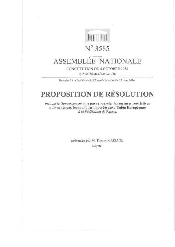 Nacrt francuske rezolucije o ukidanju sankcija Rusiji - Sputnik Srbija