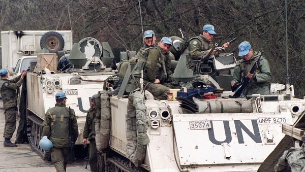 Канадски војници припадници плавих шлемова у Босни 1993. године - Sputnik Србија