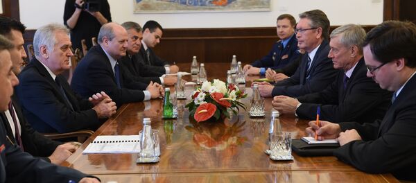 Sekretar ODKB-a Neikolaj Bordjuž kod predsednka Srbije Tomislava Nikolića Sekretar ODKB-a Neikolaj Bordjuž kod predsednka Srbije Tomislava Nikolića - Sputnik Srbija