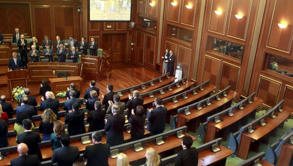 Novi predsednik tzv. Kosova Hašim Tači govori pred poslanicima skupštine Kosova - Sputnik Srbija