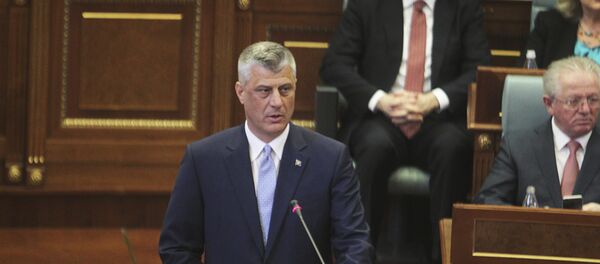 Нови председник тзв. Косова Хашим Тачи говори пред посланицима скупштине Косова - Sputnik Србија