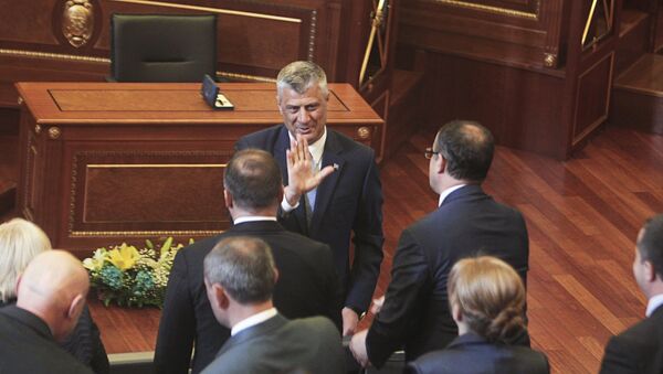 Hašim Tači govori pred poslanicima skupštine Kosova - Sputnik Srbija