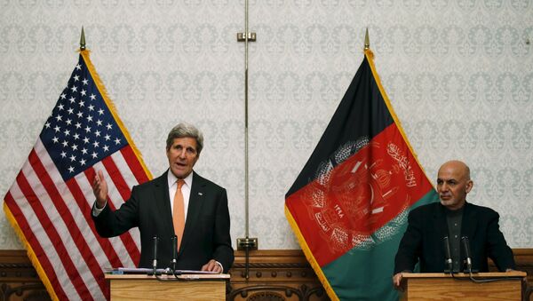 Џон Кери и председник Авганистана Ашраф Гани - Sputnik Србија