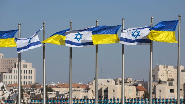 Nacionalne zastave Izraela i Ukrajine - Sputnik Srbija