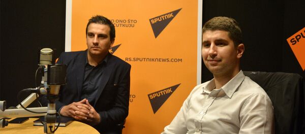 Studenti Zlatko Milošević i Filip Živanović Studenti Zlatko Milošević i Filip Živanović - Sputnik Srbija