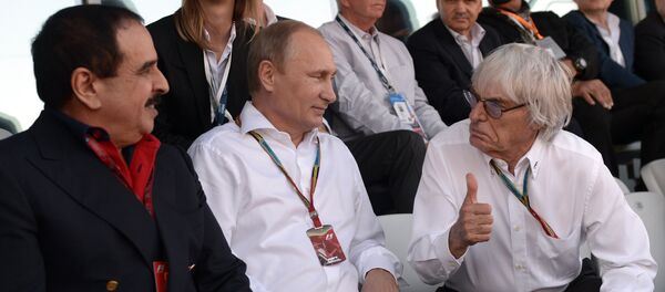 Vladimir Putin i glavni promoter Formule-1 Berni Eklston - Sputnik Srbija