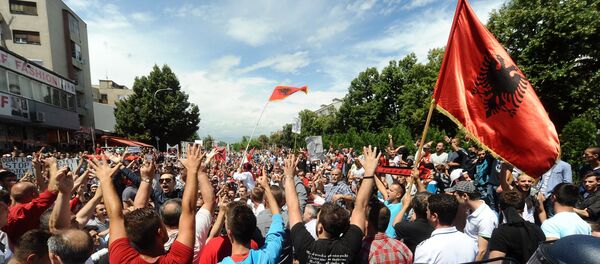 Albanci na protestu u Skoplju , Makedonija 11. juli 2014 Albanci na protestu u Skoplju , Makedonija 11. juli 2014 - Sputnik Srbija
