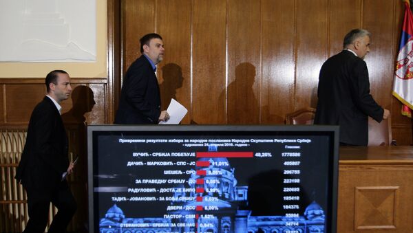 Prema najnovijim preliminarnim rezultatima Republičke izborne komisije na 97,46 odsto obrađenih biračkih mesta - Sputnik Srbija