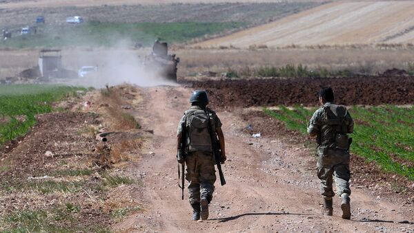 Турски војници на турско-сиријској граници у провинцији Килис - Sputnik Србија