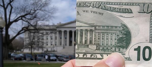 Новчаница од 10 долара и здање америчког Министарства финансија - Sputnik Србија