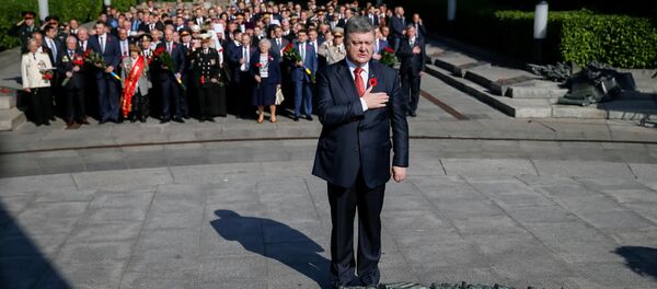 Председник Украјине Петро Порошенко на церемонији поводом завршетка Другог светског рата на Споменику незнаном јунаку у Кијеву Председник Украјине Петро Порошенко на церемонији поводом завршетка Другог светског рата на Споменику незнаном јунаку у Кијеву - Sputnik Србија