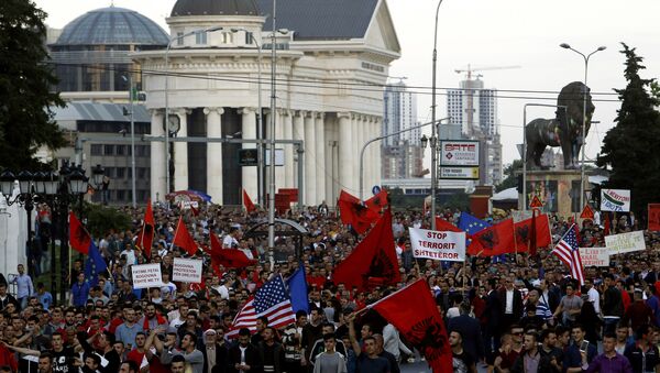 Протест Албанаца у Скопљу - Sputnik Србија