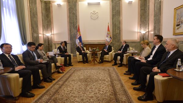 Predsednik Srbije Tomislav Nikolićsastao se sa pomoćnikom ministra spoljnih poslova NR Kine Liuom Haisingom - Sputnik Srbija