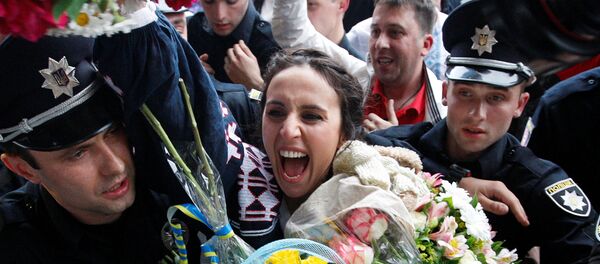 Џамала приликом доласка у Кијев - Sputnik Србија