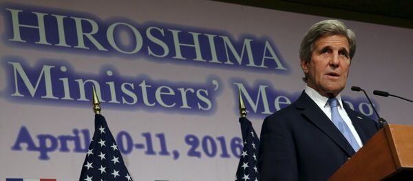 Američki državni sekretar Džon Keri na konferenciji za novinare na kraju sastanka ministara spoljnih poslova G7 u Hirošimi, u Japanu - Sputnik Srbija