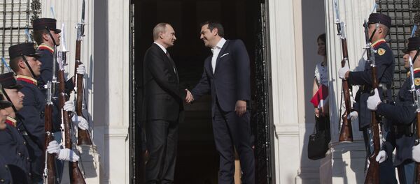 Sastanak ruskog predsednika Vladimira Putina sa grčikim premijerom Aleksisom Ciprasem Sastanak ruskog predsednika Vladimira Putina sa grčikim premijerom Aleksisom Ciprasem - Sputnik Srbija