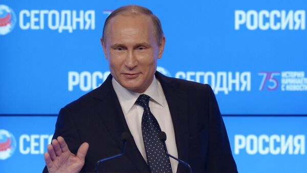 Владимир Путин у посети Агенцији МИА Русија севодња - Sputnik Србија