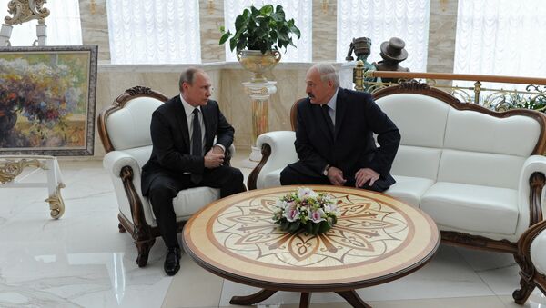 Председник Русије Владимир Путин и председник Белорусије Александар Лукашенко током састанка у Минску - Sputnik Србија