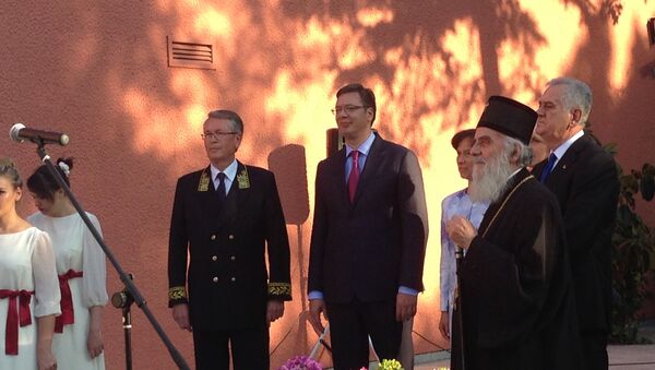 Ambasador Rusije Aleksandar Vučić primio je u goste Aleksandra Vučića, predsednika Srbije Tomislava Nikolića i patrijarha Irineja - Sputnik Srbija