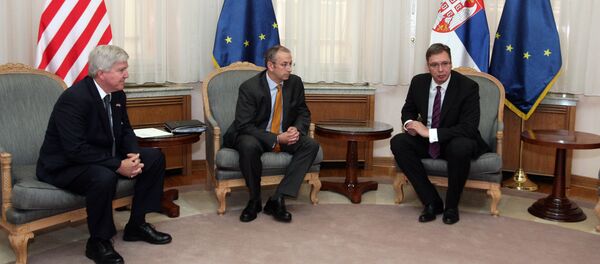 Majkl Devenport, Kajl Skot i Aleksandar Vučić - Sputnik Srbija