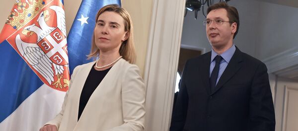 Visoka predtsvnica Evropske unije Federika Mogerini i premijer Srbije Aleksandar Vučić - Sputnik Srbija