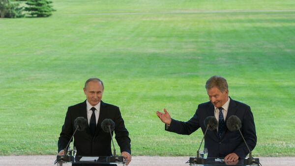 Председник Русије Владимир Путин и председник Финске Саули Нинисте - Sputnik Србија