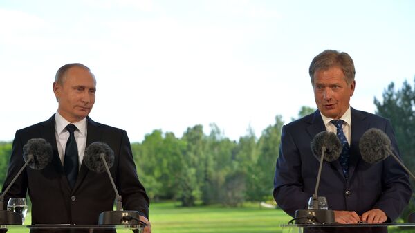 Председник Русије Владимир Путин и председник Финске Саули Нинисте - Sputnik Србија