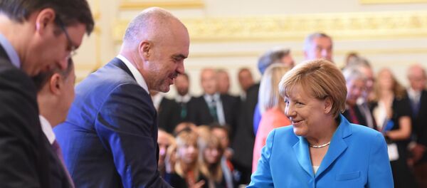 Премијер Албаније Еди Рама и немачка канцеларка Анлега Меркел - Sputnik Србија