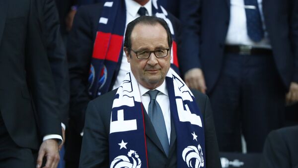 Fransoa Oland, predsednik Francuske na utakmici Francuska - Nemačka - Sputnik Srbija